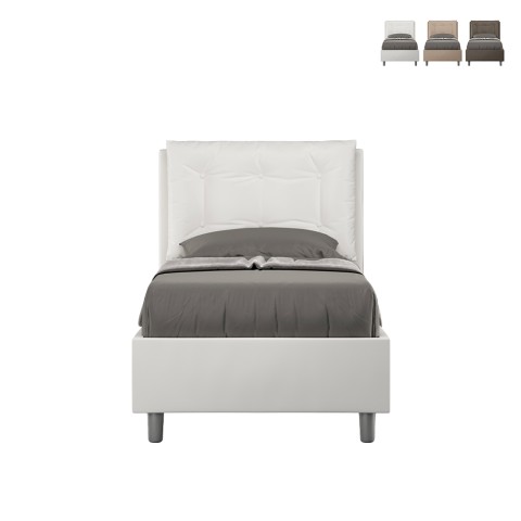 Einzelbett 80x190 mit Bettkasten und gepolstertem Kopfteil Annalisa S Aktion