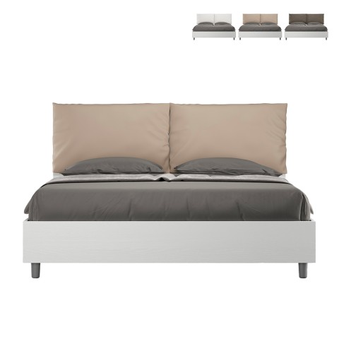 Holzbett mit Bettkasten 160x190 cm Doppelbett Kissen Egos Antea Aktion