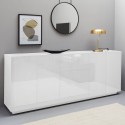 Moderne weiße Küchen- und Wohnzimmerkommode 220 cm Buffet Lonja Aktion