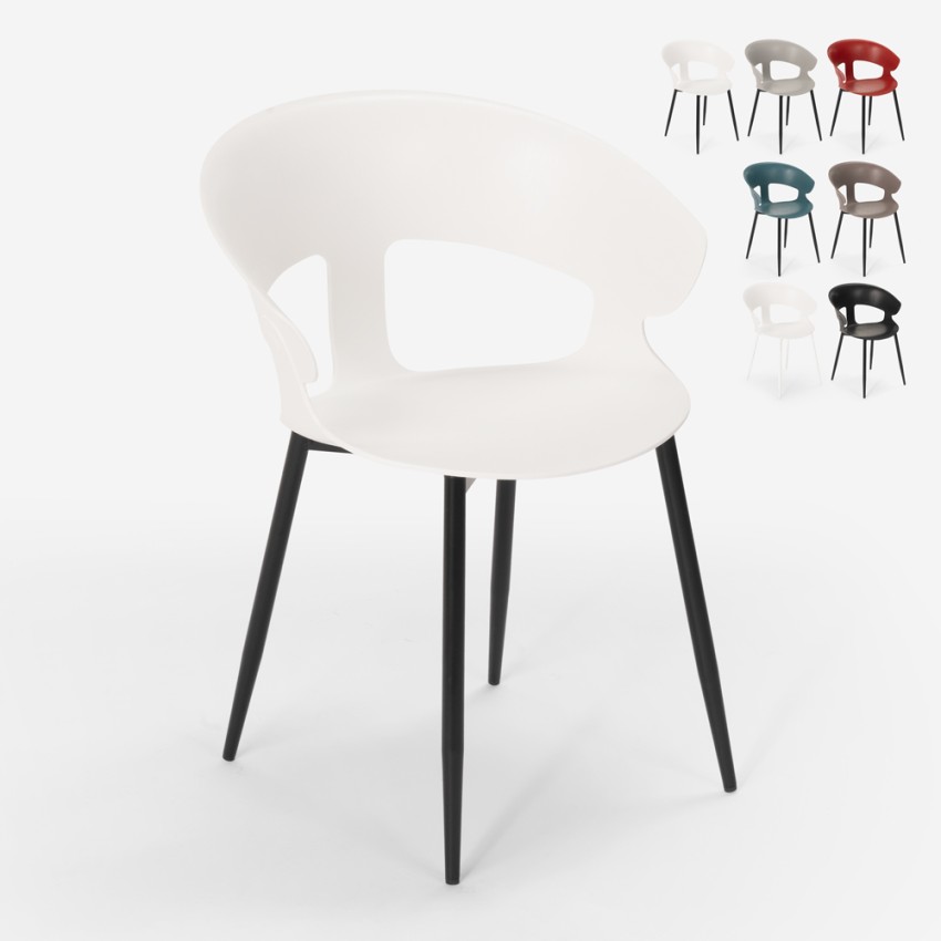 Stuhl im modernen Design aus Metall und Polypropylen für Küche Bar Restaurant Evelyn Angebot Stuhl im modernen Design aus Metall und Polypropylen für Küche Bar Restaurant Evelyn Angebot