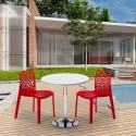 Weiß Rund Tisch und 2 Stühle Farbiges Polypropylen-Innenmastenset Grand Soleil Gruvyer Long Island Kosten