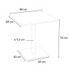 Quadratisch Tisch Holzeffekt und Schwarz Stahlfuß 60x60 cm mit 2 Bunten Stühlen Paris Kiss 