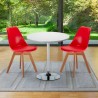 Weiß Rund Tisch und 2 Stühle Farbiges Polypropylen-Innenmastenset Nordica Long Island Lagerbestand