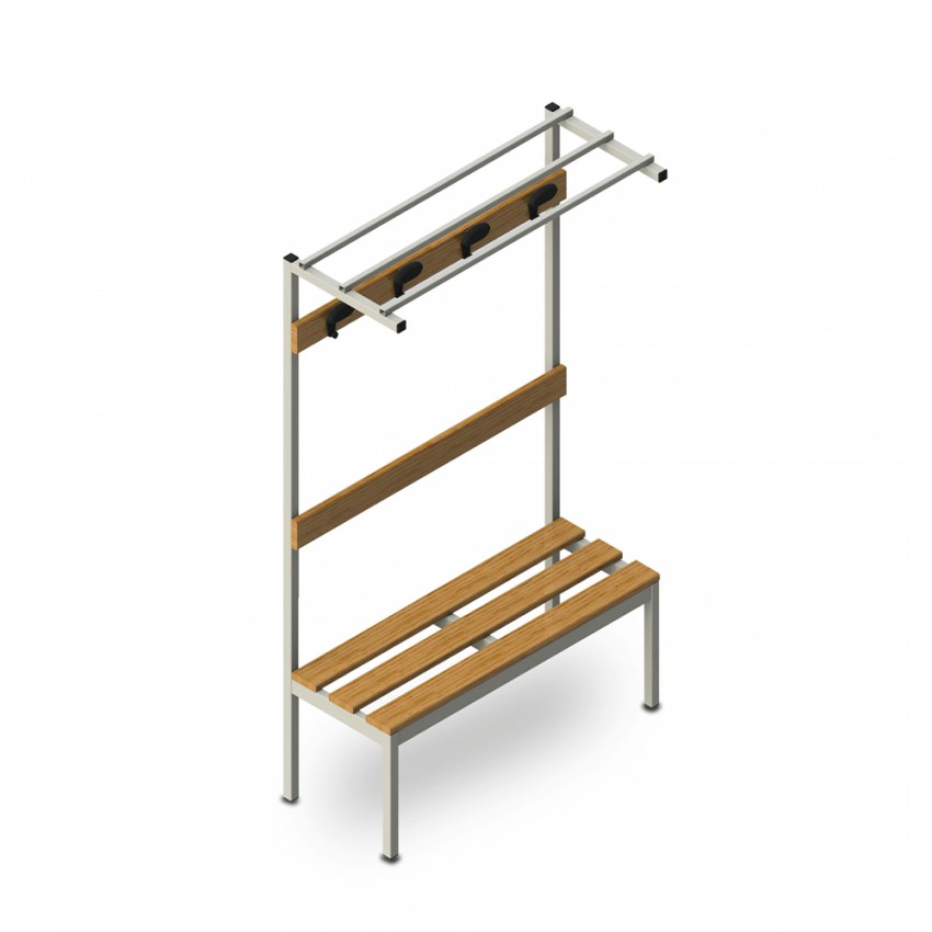 Umkleidebank mit Hakenleiste 100x39x184cm Upper Aktion Umkleidebank mit Hakenleiste 100x39x184cm Upper Aktion