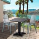 Schwarz Quadratisch Tisch und 2 Stühle Farbiges Polypropylen-Innenmastenset Grand Soleil Dune Balcony Angebot