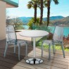 Weiß Rund Tisch und 2 Stühle Farbiges Transparent Grand Soleil Dune Silver Angebot