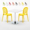 Weiß Quadratisch Tisch und 2 Stühle Farbiges Polypropylen-Innenmastenset Wedding Cocktail Rabatte