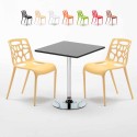 Schwarz Quadratisch Tisch und 2 Stühle Farbiges Polypropylen-Innenmastenset Gelateria Mojito Angebot