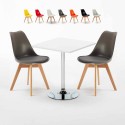 Weiß Quadratisch Tisch und 2 Stühle Farbiges Polypropylen-Innenmastenset Nordica Cocktail Rabatte