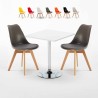 Weiß Quadratisch Tisch und 2 Stühle Farbiges Polypropylen-Innenmastenset Nordica Cocktail Rabatte