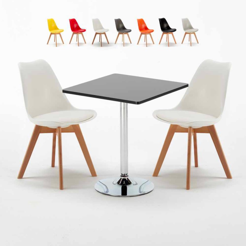 Schwarz Quadratisch Tisch und 2 Stühle Farbiges Polypropylen-Innenmastenset Nordica Mojito Angebot Schwarz Quadratisch Tisch und 2 Stühle Farbiges Polypropylen-Innenmastenset Nordica Mojito Angebot