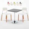 Schwarz Quadratisch Tisch und 2 Stühle Farbiges Polypropylen-Innenmastenset Barcellona Mojito Verkauf