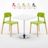 Weiß Quadratisch Tisch und 2 Stühle Farbiges Polypropylen-Innenmastenset Barcellona Cocktail Rabatte