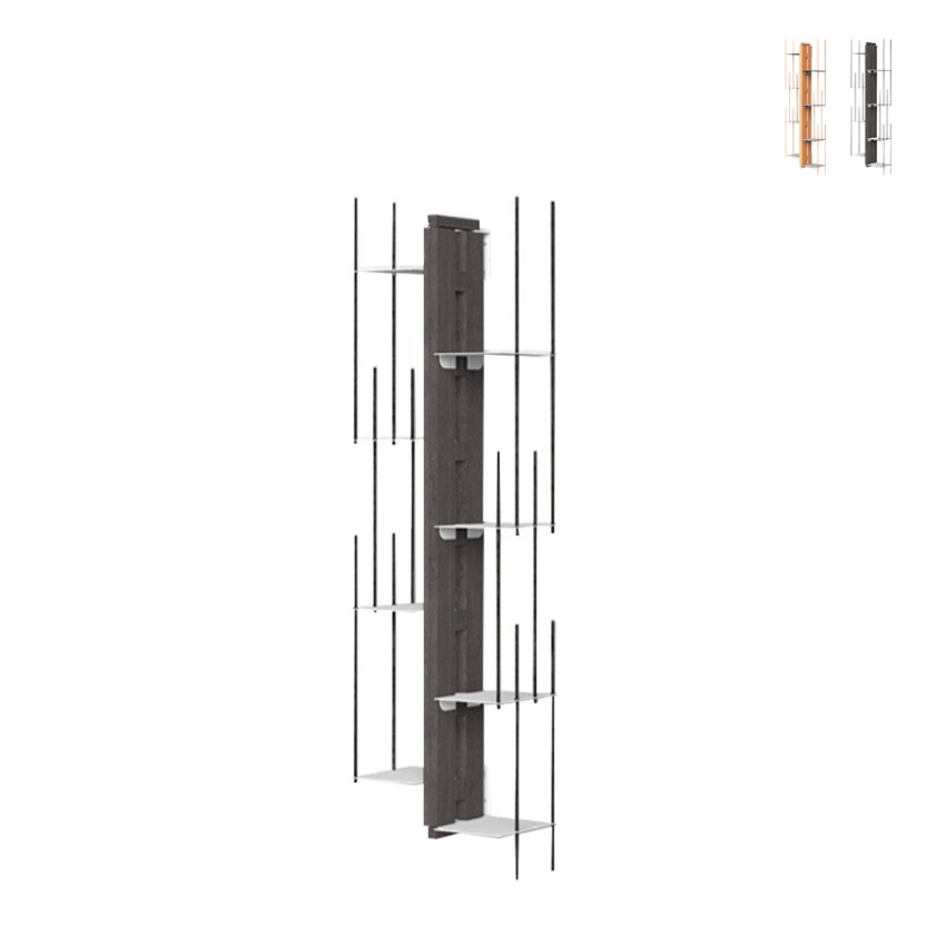 Vertikales Hängeregal aus Holz h105cm 7 Fächer Zia Veronica SF Aktion Vertikales Hängeregal aus Holz h105cm 7 Fächer Zia Veronica SF Aktion