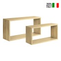 2er-Set Wandregal rechteckige Würfel, modernes Regal Bislungo 