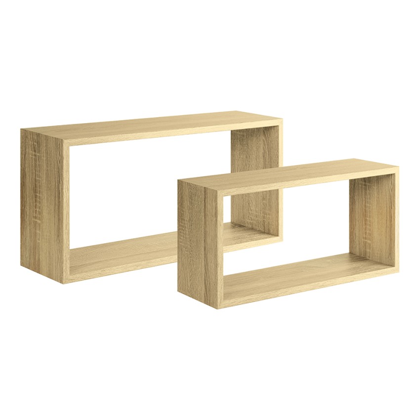 2er-Set Wandregal rechteckige Würfel, modernes Regal Bislungo Aktion 2er-Set Wandregal rechteckige Würfel, modernes Regal Bislungo Aktion