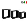Set aus 3 modernen Wandregalen cube Incubo Slim Eigenschaften