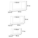 3-teiliges Wandregal-Set für Wohnzimmer, rechteckige Würfelregale Trittico 