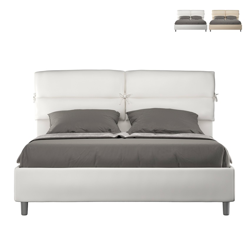 Doppelbett 160x190 cm mit Bettkasten, gepolstertes Kopfteil mit Kissen Nandy Aktion Doppelbett 160x190 cm mit Bettkasten, gepolstertes Kopfteil mit Kissen Nandy Aktion