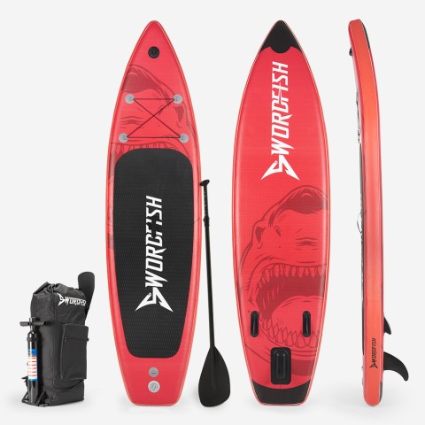SUP Aufblasbares Stand Up Paddle Board Touring für Erwachsene 366cm Red Shark Pro XL