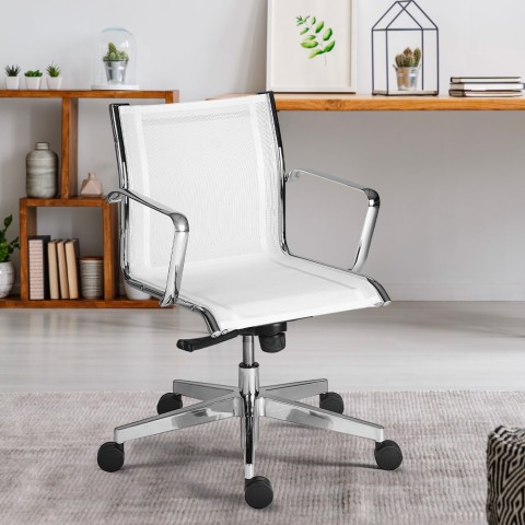 Weiß Ergonomische Atmungsaktiv Bürostuhl Mesh Stylo LWT