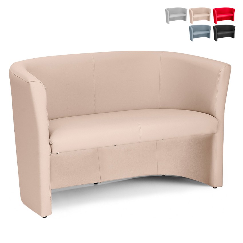 Design Zweisitzer-Wartezimmer-Sofa aus Kunstleder für Büro und Wohnzimmer Tabby Aktion