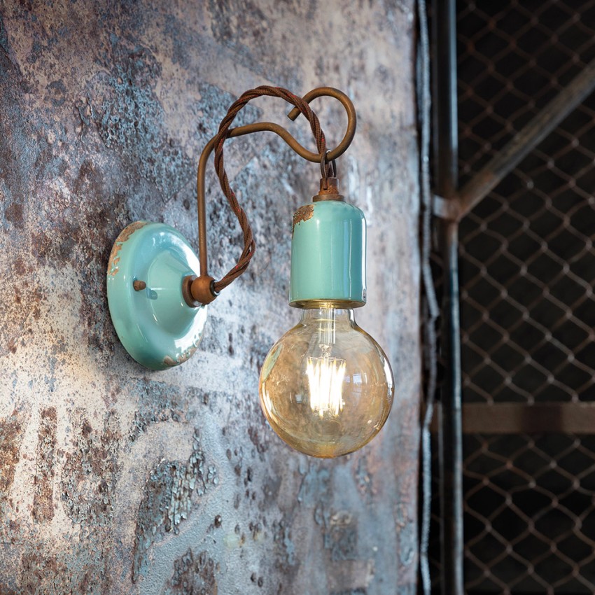 Industrielle Wandleuchte aus Eisen und Keramik im Vintage-Design AP3 Aktion Industrielle Wandleuchte aus Eisen und Keramik im Vintage-Design AP3 Aktion