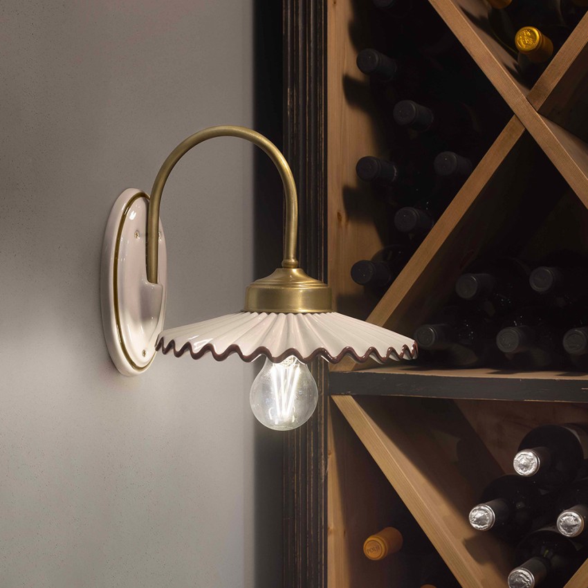 Wandleuchte Keramik klassisches Design handbemalt L’Aquila AP1 Aktion Wandleuchte Keramik klassisches Design handbemalt L’Aquila AP1 Aktion