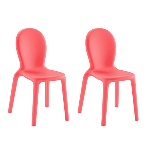 2er-Set Stühle aus Polyethylen, Esszimmer Bar Restaurant, modernes Design Chloé Aktion
