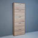 Schlanke Schuhschrank platzsparend 5 Klappen für 15 Paar Schuhe Holz KimShoe 5SS Auswahl