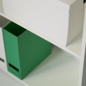 Niedriges weißes Büro-Bücherregal 3 Fächer 2 verstellbare Fachböden Kbook 3WS Auswahl