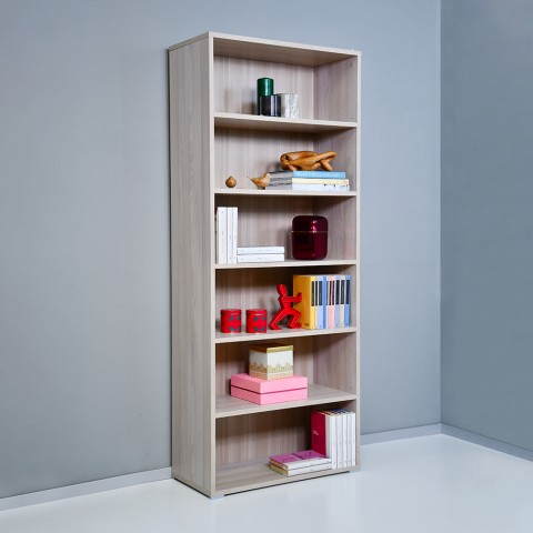 Bücherregal Holz 6 Fächer Verstellbare Einlegeböden Modern Büro Kbook 6OP