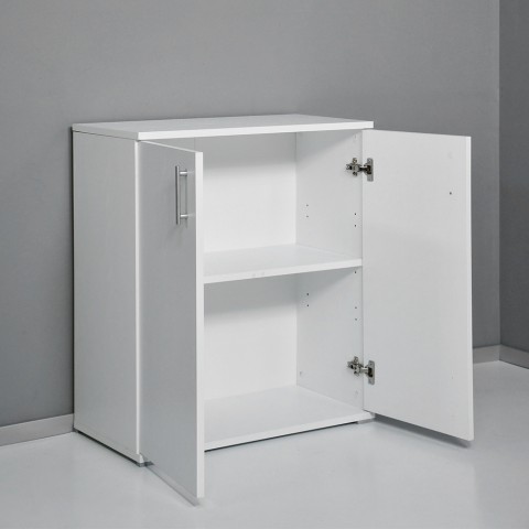 Mehrzweckschrank 2 Fächer modern weiß für Wohnzimmer Büro KimSpace 2WP Aktion