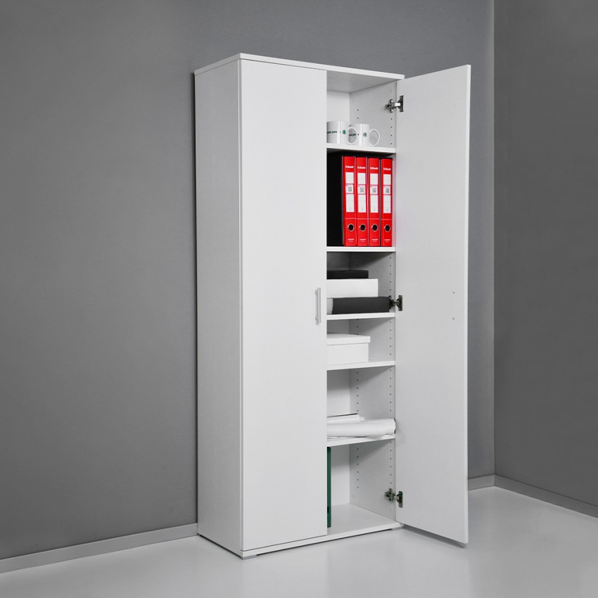 Mehrzweckschrank mit 6 Fächern, modernes Design, Weiß, Wohnzimmer, KimSpace 6WP Aktion Mehrzweckschrank mit 6 Fächern, modernes Design, Weiß, Wohnzimmer, KimSpace 6WP Aktion