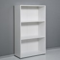 Niedriges weißes Büro-Bücherregal 3 Fächer 2 verstellbare Fachböden Kbook 3WS Modell