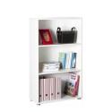 Niedriges weißes Büro-Bücherregal 3 Fächer 2 verstellbare Fachböden Kbook 3WS Angebot