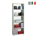 Büro Bücherregal weißes Design 5 Fächer verstellbare Regale Kbook 5WS Verkauf