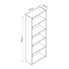 Büro Bücherregal weißes Design 5 Fächer verstellbare Regale Kbook 5WS Modell