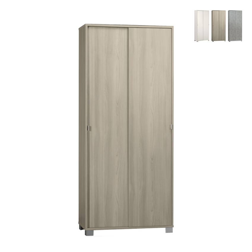 Multifunktionaler mobiler Schrank mit 8 Regalböden und 2 Schiebetüren Paco Aktion Multifunktionaler mobiler Schrank mit 8 Regalböden und 2 Schiebetüren Paco Aktion