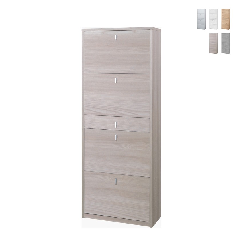 Schuhschrank mit 4 Türen und Schublade für 20 Paar Schuhe, modernes Design Guty Angebot