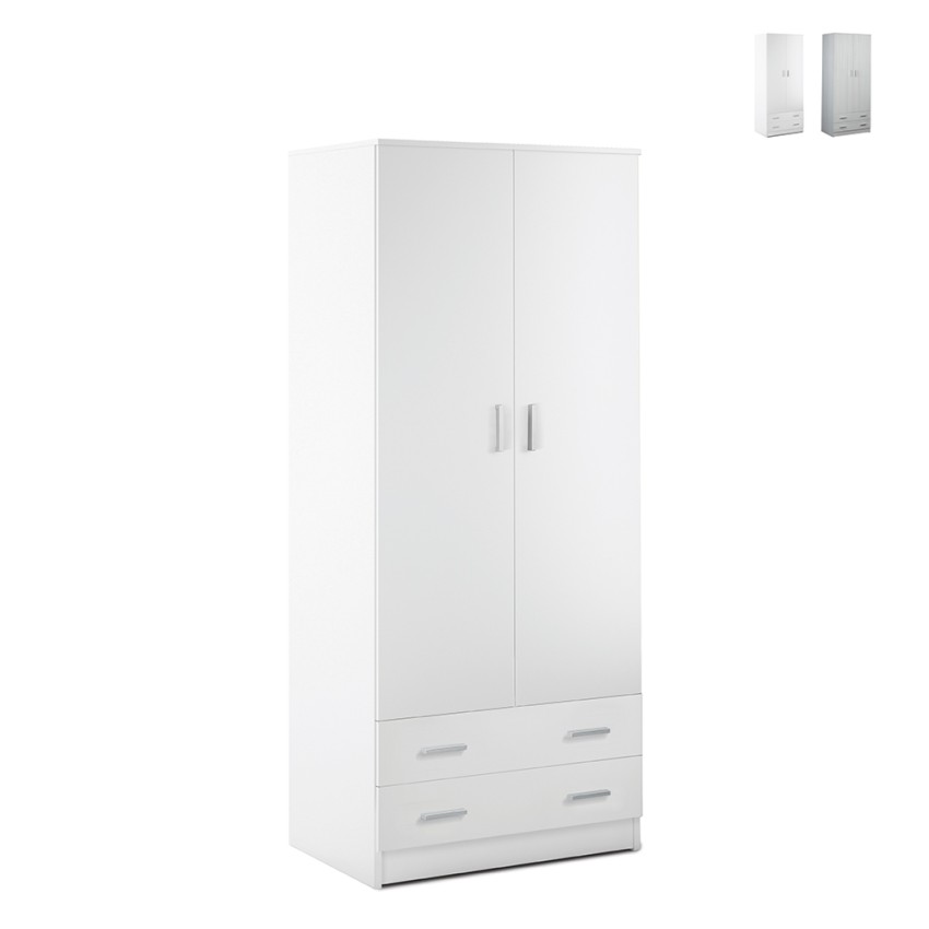Moderner Kleiderschrank Schlafzimmer 2 Türen 2 Schubladen Fanny Aktion Moderner Kleiderschrank Schlafzimmer 2 Türen 2 Schubladen Fanny Aktion