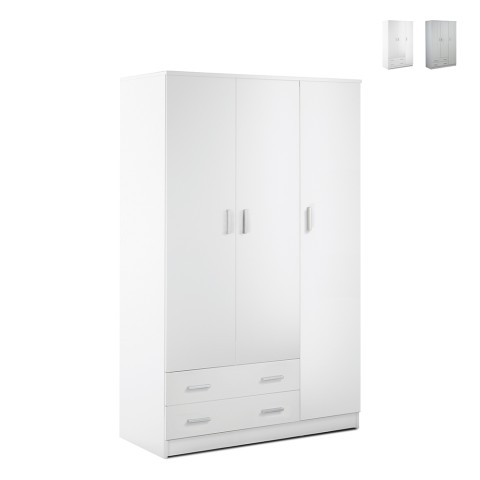 Moderner Kleiderschrank Schlafzimmer 3 Türen 2 Schubladen Mell Aktion