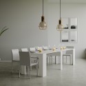 Ausziehbarer Konsolentisch Esstisch 90x48-308cm weißes Holz Basic Lagerbestand