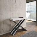 Ausziehbarer Konsolentisch 90x40-196cm Weißholz Diago Small Sales