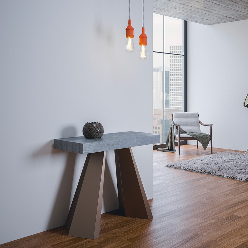 Ausziehbarer Konsolentisch 90x40-196cm, grau, Diamante Small Concrete Aktion Ausziehbarer Konsolentisch 90x40-196cm, grau, Diamante Small Concrete Aktion