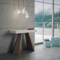 Moderner, ausziehbarer Konsolentisch in Weiß, 90x40-300cm, Modell Diamante Aktion