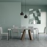 Moderner, ausziehbarer Konsolentisch in Weiß, 90x40-300cm, Modell Diamante Sales