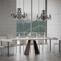 Moderner, ausziehbarer Konsolentisch in Weiß, 90x40-300cm, Modell Diamante Rabatte