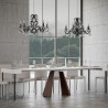 Moderner, ausziehbarer Konsolentisch in Weiß, 90x40-300cm, Modell Diamante Rabatte