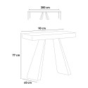 Moderner, ausziehbarer Konsolentisch in Weiß, 90x40-300cm, Modell Diamante Katalog